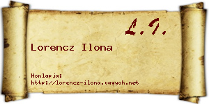 Lorencz Ilona névjegykártya